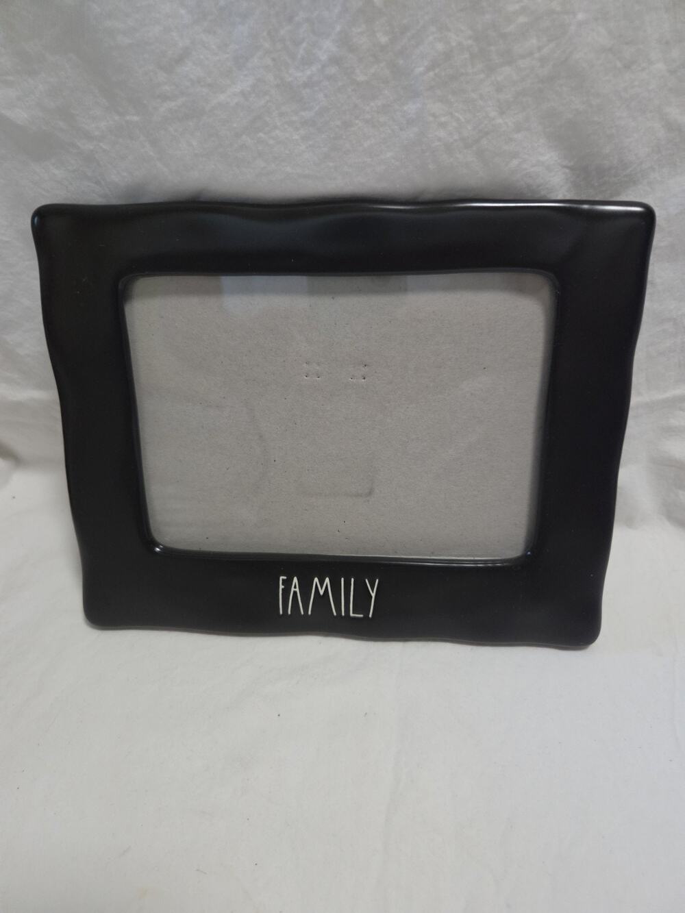 Rae Dunn Black Ceramic FAMILY 5x7 Picture Frame Artisan Coll Magenta Farmhouse